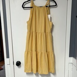 Yellow Sleeveless Tiered Dress